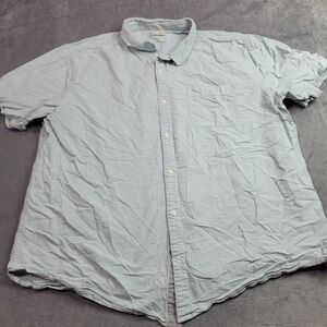Isle Bay Linens Mens XXXL Light Blue 100% Cotton Short Sleeve Button Down Shirt